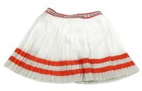 Bielo-červená skladaná sukňa s nápismi