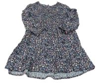 Tmavomodré kvetinové šaty Matalan