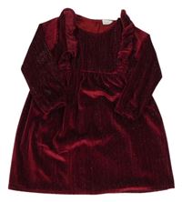 Vínové třpytivé sametové šaty F&F