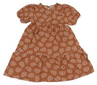 Hnedo-biele vzorované šaty Zara