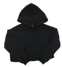 Čierna crop mikina s kapucňou New Look