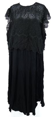 Nové - Dámske čierne šaty s madeirou JD Williams vel. 60