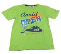 Zelené tričko s obrázkom a nápismi Hot&Spicy