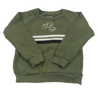 Khaki mikina s logom a pruhmi McKenzie