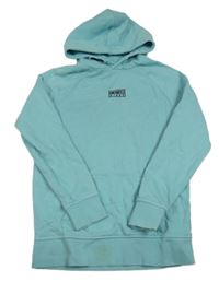 Svetlomodrá mikina s nápisom a kapucňou zn. George