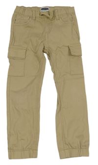 Béžové plátěné cuff cargo kalhoty Lily & Dan