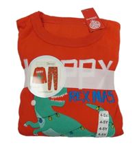 Nové - červené fleecové pyžama s dinosaurami St. Bernard