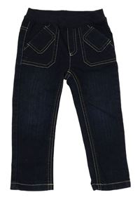 Tmavomodré skinny rifle s úpeltovým pasom S. Oliver