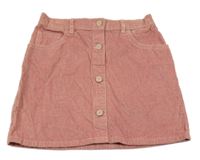 Růžová manšestrová propínací sukně F&F