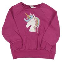 Fuchsiová mikina s jednorožcem Next