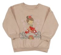 Ružová mikina s dívkou a houbou F&F