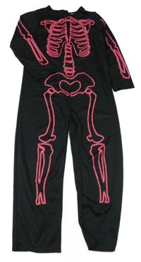 Kostým - Černý overal s kostrou 