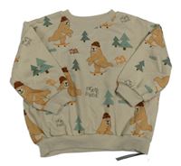 Nové - Béžová oversize mikina s medveďmi Dunnes