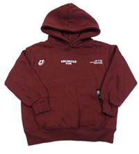 Vínová mikina s nápismi a kapucňou Zara