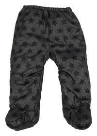 Antracitové šusťákové zateplené polodupky s hvězdami 