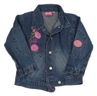 Modrá rifľová bunda s růžemi - Barbie