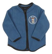 Modrá huňatá prepínaci mikina s nášivkou s králikom Lupilu