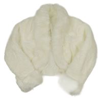 Bílé kožešinové podšité bolérko