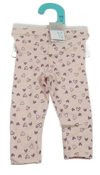 Nové -Světlerůžové legíny se srdíčky Primark