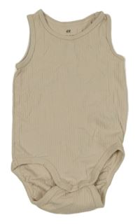 Béžové žebrované tílkové body H&M