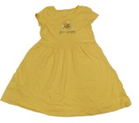 Žlté bavlnené šaty s včielkou C&A