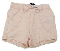 Nové - Svetloružové kraťasy s čipkou Pep&Co