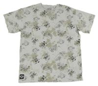 Světlešedé vzorované tričko s obrázky - Brawl star