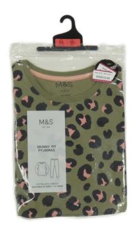 Nové - Khaki leopardí pyžamové tričko M&S