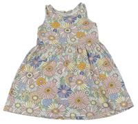 Svetlozelené bavlnené šaty s kvetmi H&M