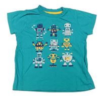 Zelené tričko s robotmi Primark