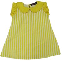 Žluto-bílé pruhované šaty s límečkem KCL