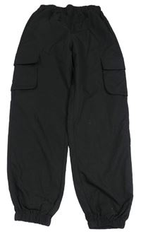 Černé cargo cuff kalhoty Shein