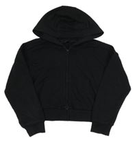 Čierna prepínaci crop mikina s kapucňou George
