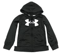 Černo-bílá funkční sportovní propínací mikina s kapucí Under Armour