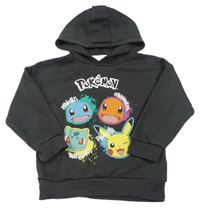 Tmavošedá mikina s Pokémony a kapucí Primark