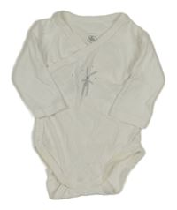Biele zavinovací body s králikom Petit Bateau
