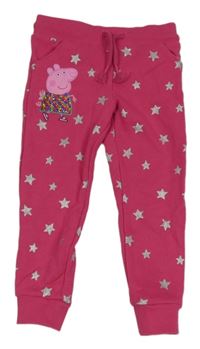 Růžové tepláky s Pepinou a hvězdičkami 