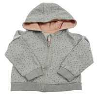 Sivá prepínaci mikina s bodkami a kapucňou M&Co.