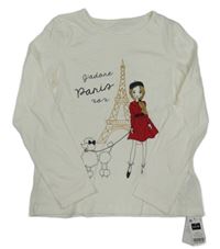 Nové - Smetanové triko s holčičkou Dunnes