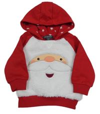 Červená mikina se Santou a kapucí Primark