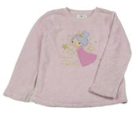 Svetloružová chlpatá mikina s vílou F&F