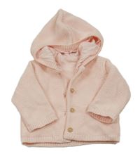 Světlerůžový propínací podšitý svetr s kapucí Matalan