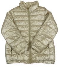 Zlatá šusťáková prošívaná zateplená bunda Zara