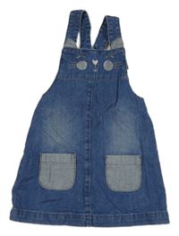 Modrá riflová laclová sukně s kočkou George 