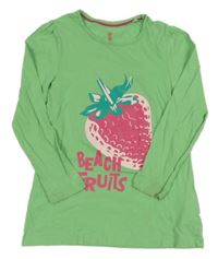 Pistáciové tričko s jahůdkami Lupilu