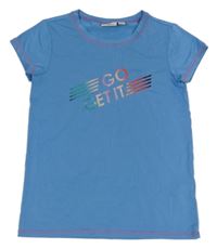 Svetlomodré športové tričko s nápisom Crane