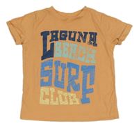 Oranžové tričko s nápisom