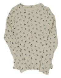 Smotanové rebrované tričko s mašličkami Dunnes