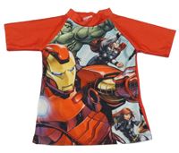 Červené UV tričko s hrdiny Marvel