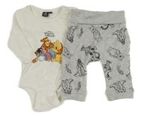 2set - Biele body + sivé tepláky s medvídkem Pú Disney